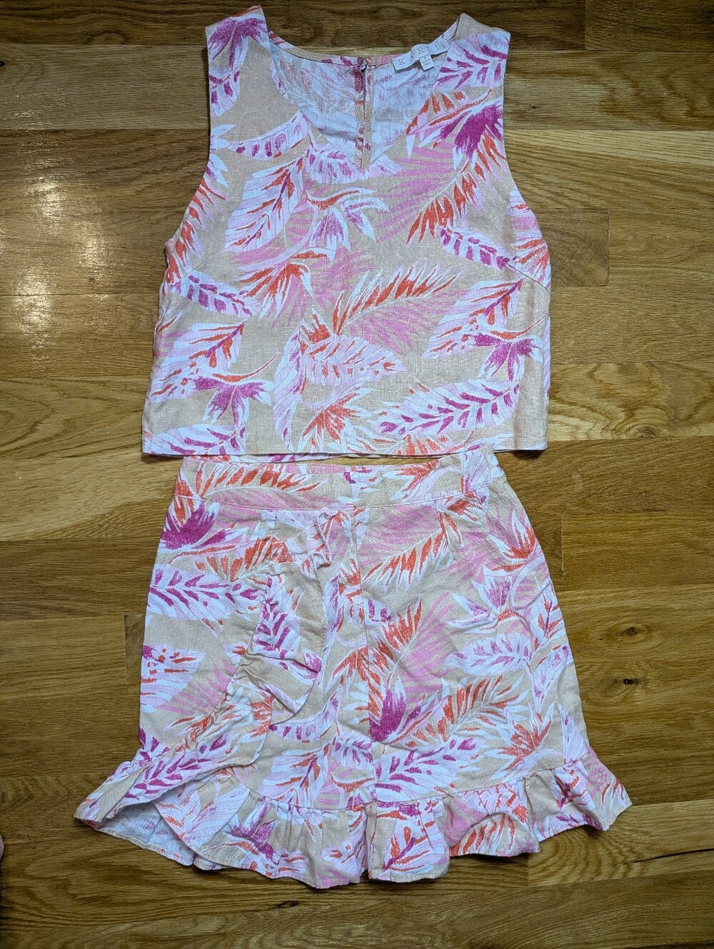 Karlie 100% Linen Skirt Set, Size Small
